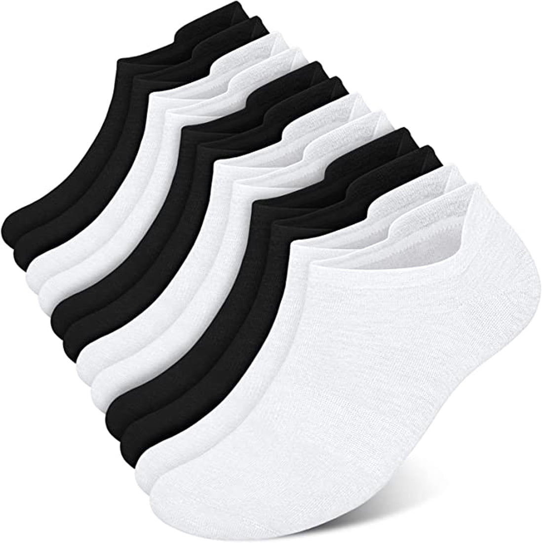 6 Pairs No Show Socks for Men,Mens Low Cut Invisible Ankle Socks,Non Slip Cotton Casual Sneaker Trainer Socks with Arch Support(7-14)