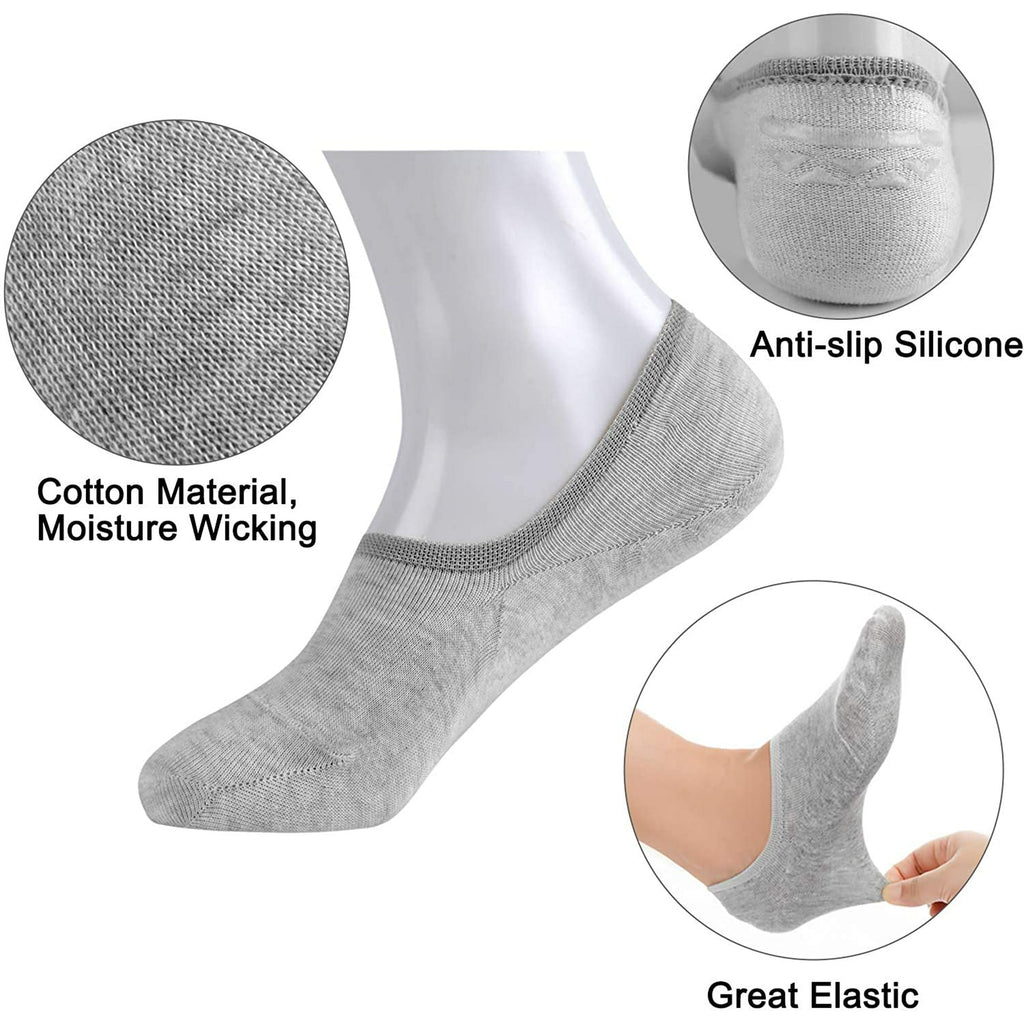 18 Pairs No Show Socks For Women, Women's Cotton Invisible Socks Non Slip Socks(US Womens Shoe 5-8)
