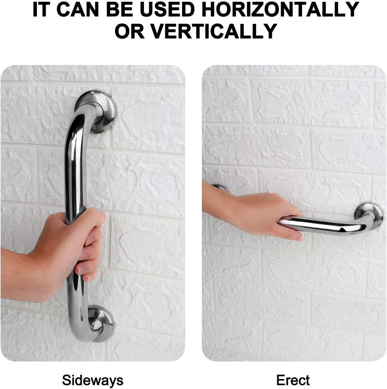 2 Pcs Grab Bars for Bathroom, Stainless Steel Shower Grab Bar, 12 inch