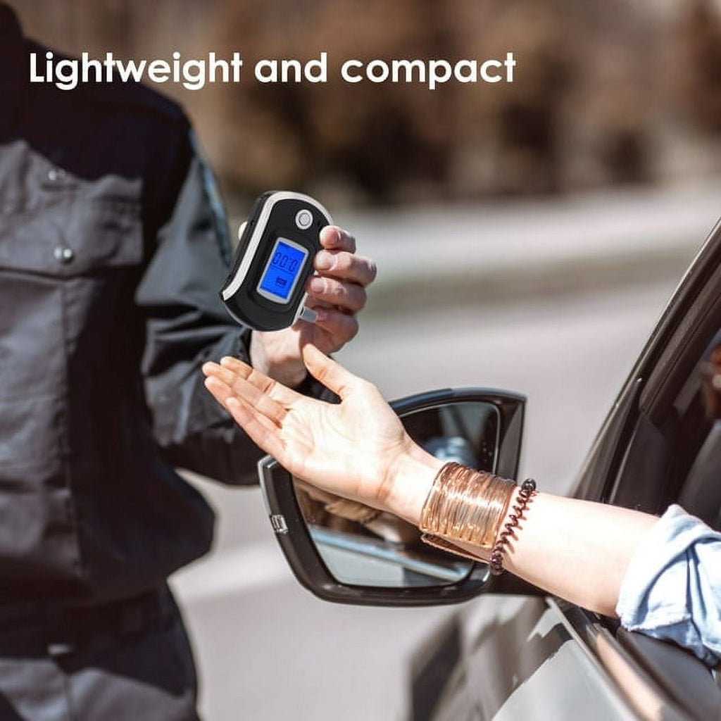 Professional Digital Breath Alcohol Tester,AT6000 Breath Drunk Driving Analyzer,Mini Alcohol Tester,Blue Backlight LCD Screen (3 XAAA Batteries Not Included)