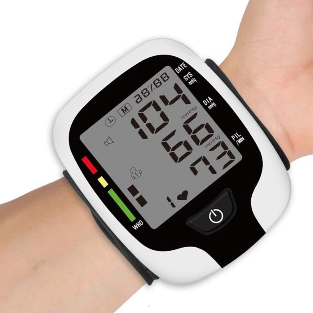 Blood Pressure Monitor,2 x 90 Readings Digital Rechargeable Blood Pressure Machine with Voice Function,USB Charging, Adjustable Wrist Cuff, Ideal for Home and Hospital