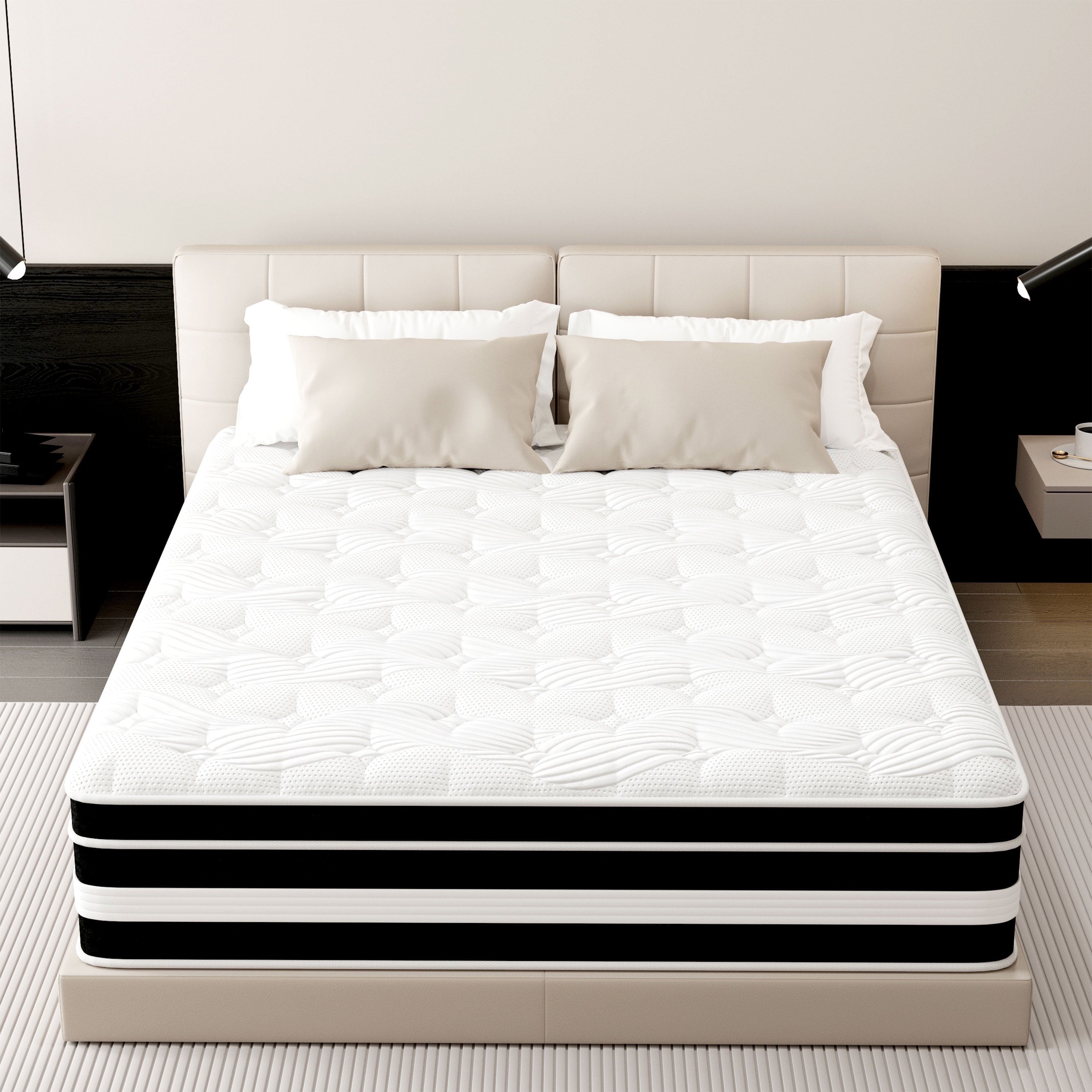 Fvcklrae 10 inch Twin Mattress,Gel Memory Foam & Spring Hybrid Medium Comfort Twin Size in a Box , Pressure Relief, Motion Isolation,CertiPUR-US