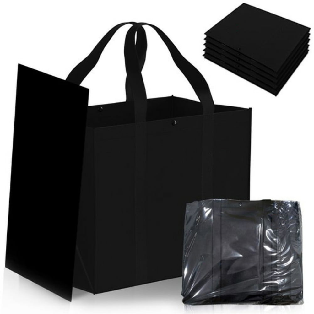 3 Pack Reusable Grocery Bags, Foldable Shopping Cart Bags, Washable Large Storage Reusable Bags, Grocery Tote Bag with Reinforced Handles & Thick Plastic Support Bottom