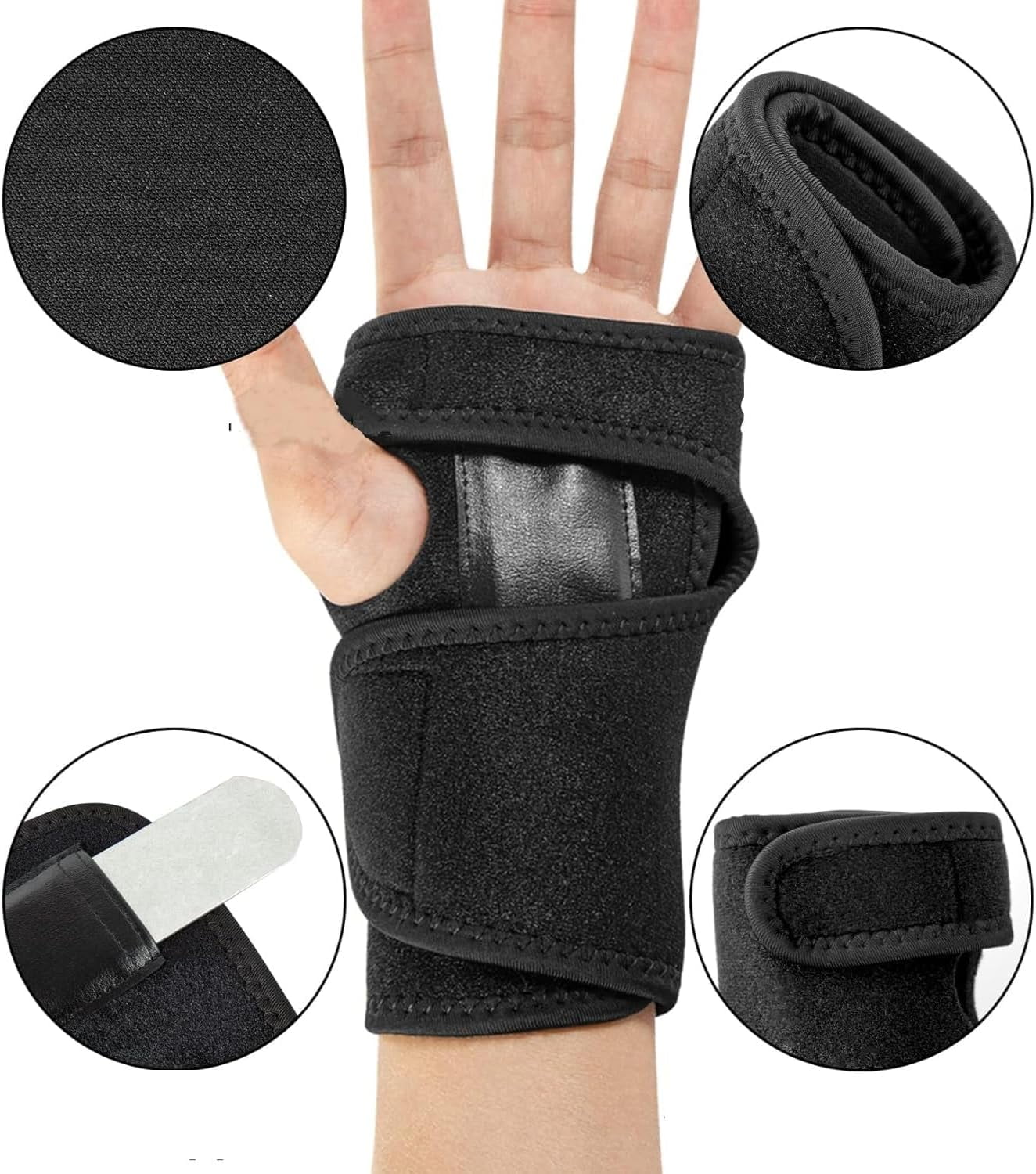 2 Pieces Carpal Tunnel Recover Wrist Brace with Removable Splint and Adjustable Support Wrap Universal Size (Left and right wrist sleep support)