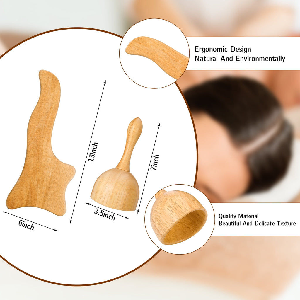 DISEN Professional Lymphatic Drainage Massager, 5 in 1 Wood Therapy Massage Tools for Body Shaping, Maderoterapia Kit for Anti Cellulite, Blood Circulation, Body Sculpting Tools