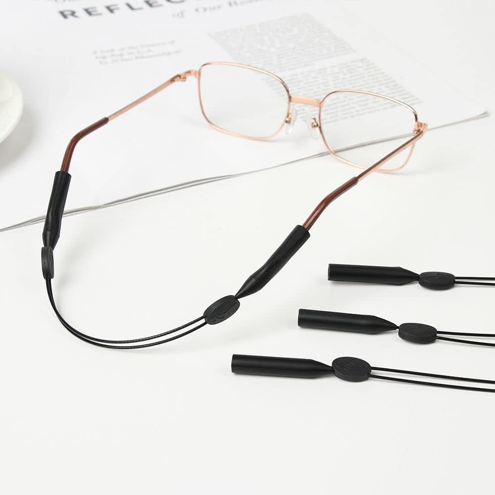 TIFOR 4 Set Glasses Strap with Retainer Ear Cushion, Adjustable Silicone Sunglasses Chain, 14 inches Universal Glasses Strap X891
