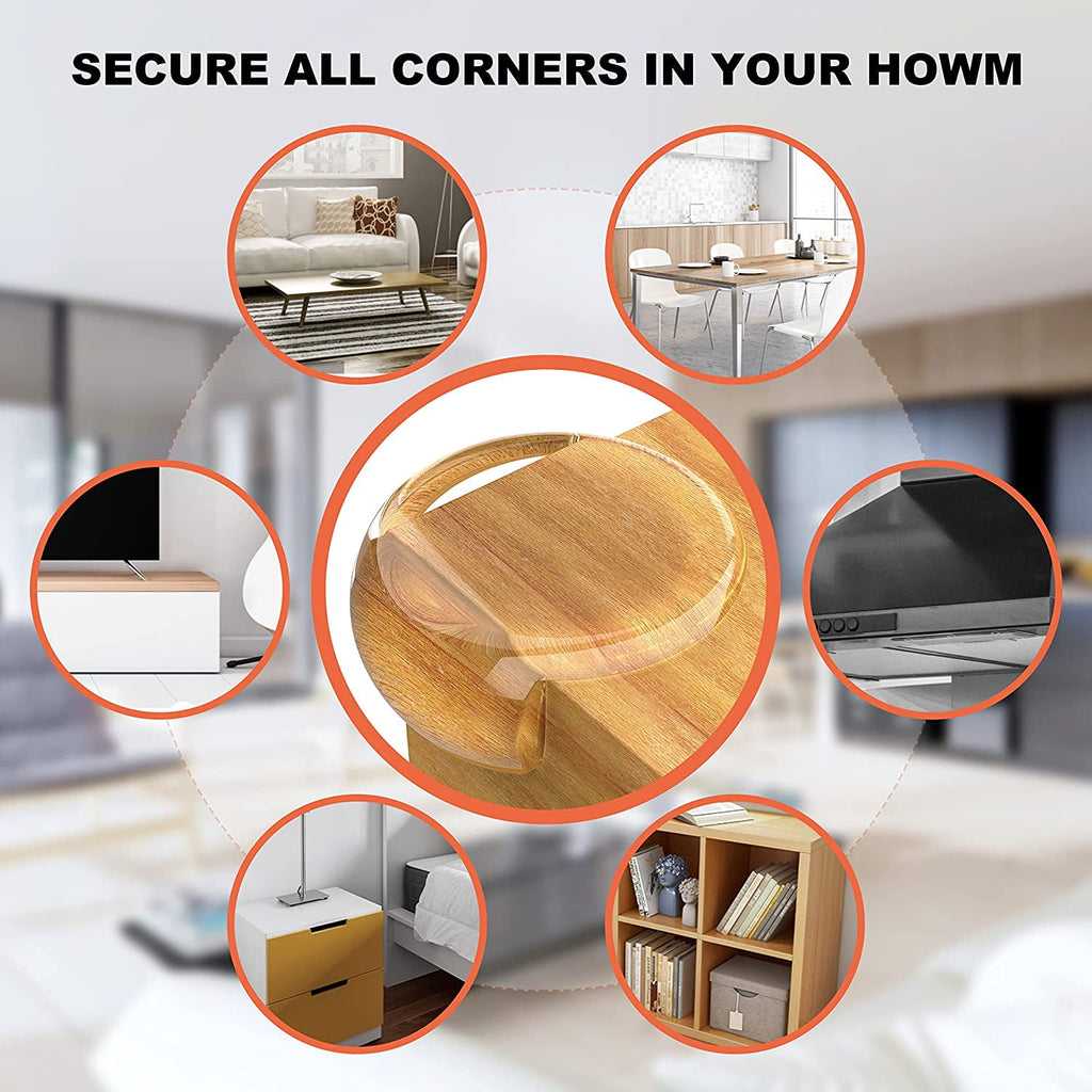 GYDEK 12Pcs Clear Corner Guards, PVC Baby Proofing Edge & Corner Protector, Self-Adhesive for Furniture