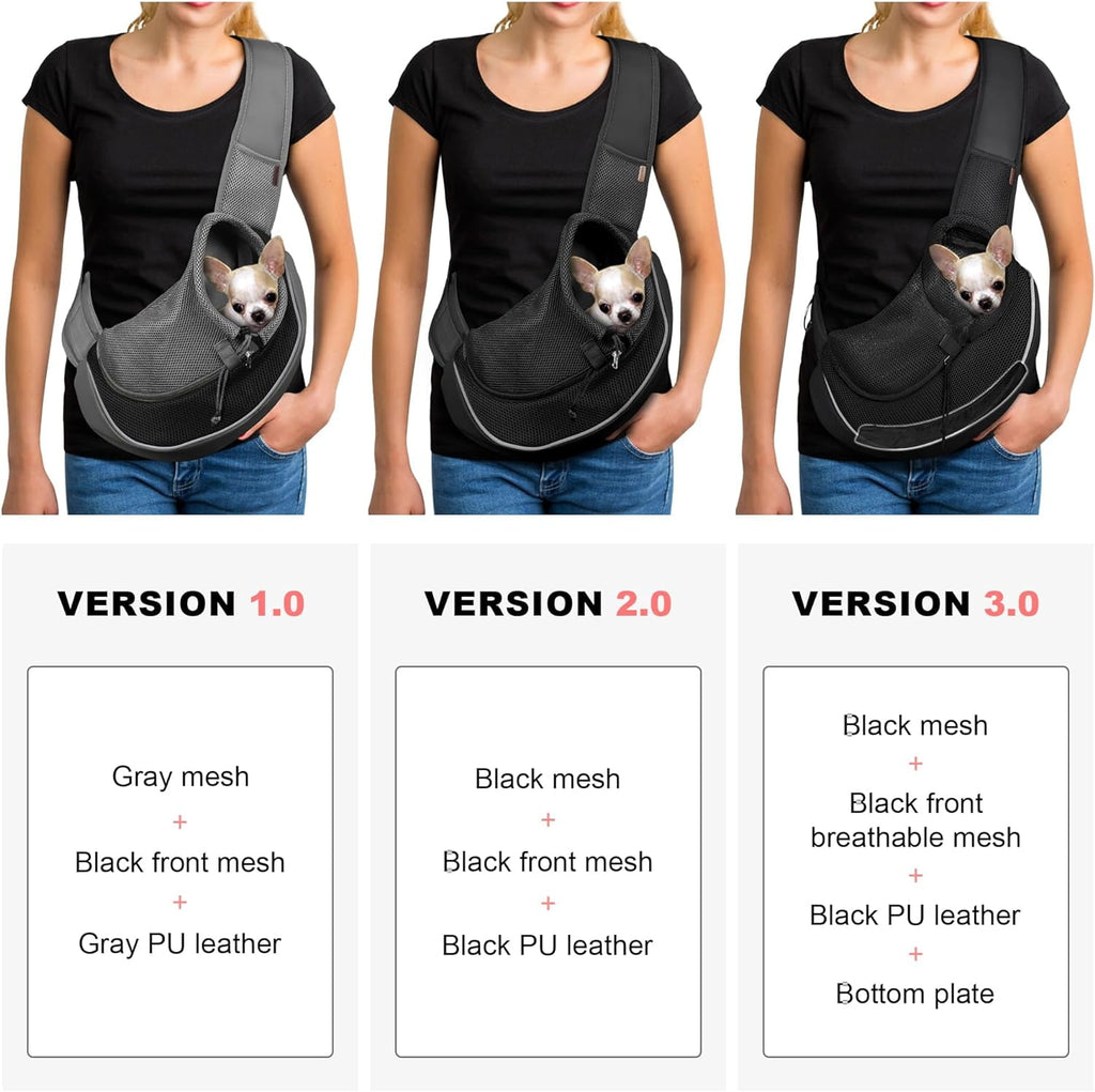 TIFOR Pet Dog Sling Carrier Large Pocket Adjust Strap Design Breathable Mesh Travel Safe Sling Bag Carrier for Dogs Cats