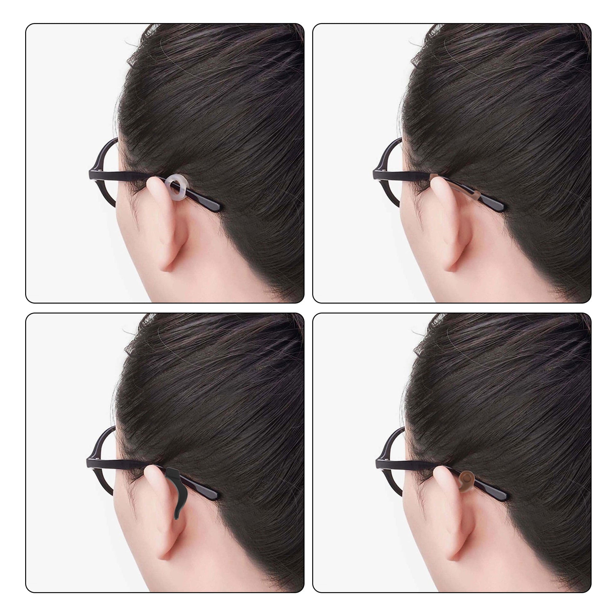 12pairs Glasses Retainers - Silicone Eyeglass Ear Grip Hooks, Glasses Holder, Eyeglass Temple Tips and Stoppers