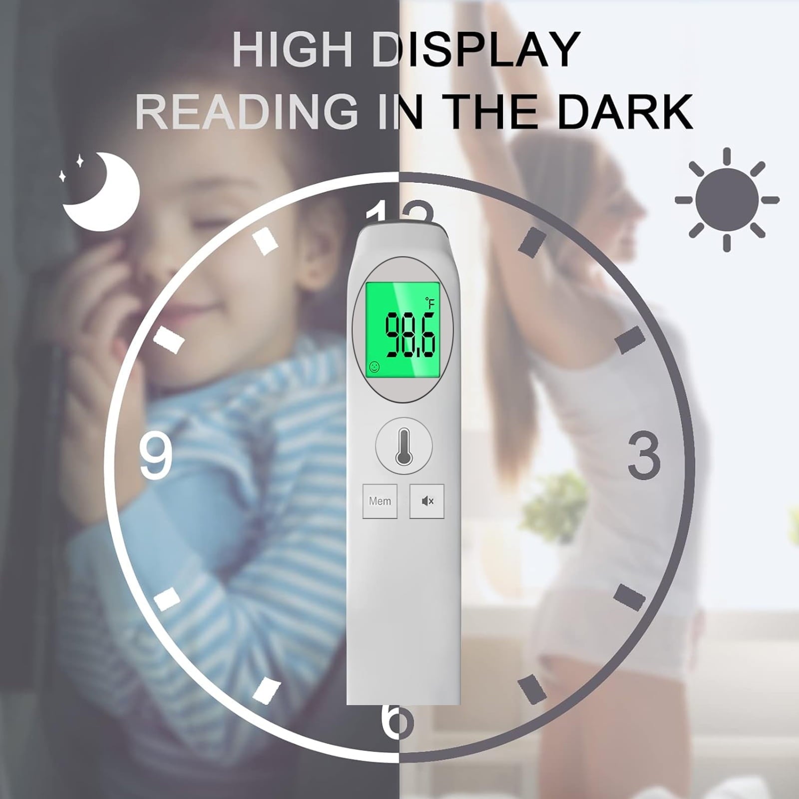 Digital Infrared Forehead and Ear Thermometer for Fever, The Non-Contact Infrared Thermometer for Kid and Adult