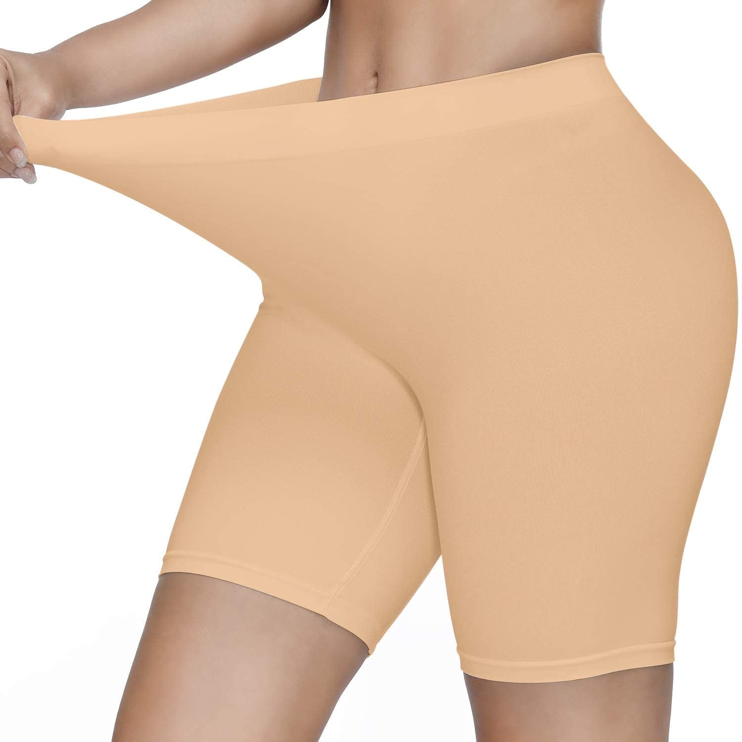 Slip Shorts for Women,3 Pack Comfortable Seamless Smooth Slip Shorts for Under Dresses,Underwear Boyshorts Buttlift Panty,Anti Chafe Bike shorts