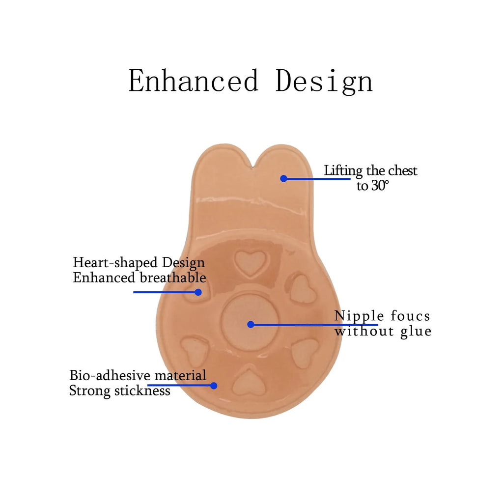 2 Pack Nipple Covers Self Adhesive Strapless Backless Bra Lifting Push Up Reusable Sticky Bras For Swimming Wedding Party Evening Dress