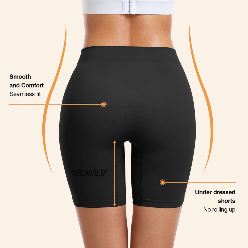 3 Pack Slip Shorts for Women Under Dress Comfortable Smooth Seamless Boyshorts Buttlift Panties Biker Shorts