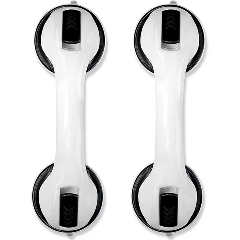 2 Pack Shower Handle Grab Bars for Bathroom,Strong Hold Suction Cup Handle, Safety Bars for Shower Chair Bench, Bathroom Grab Bar for Seniors, Elderly, Handicap ( 12 inch )