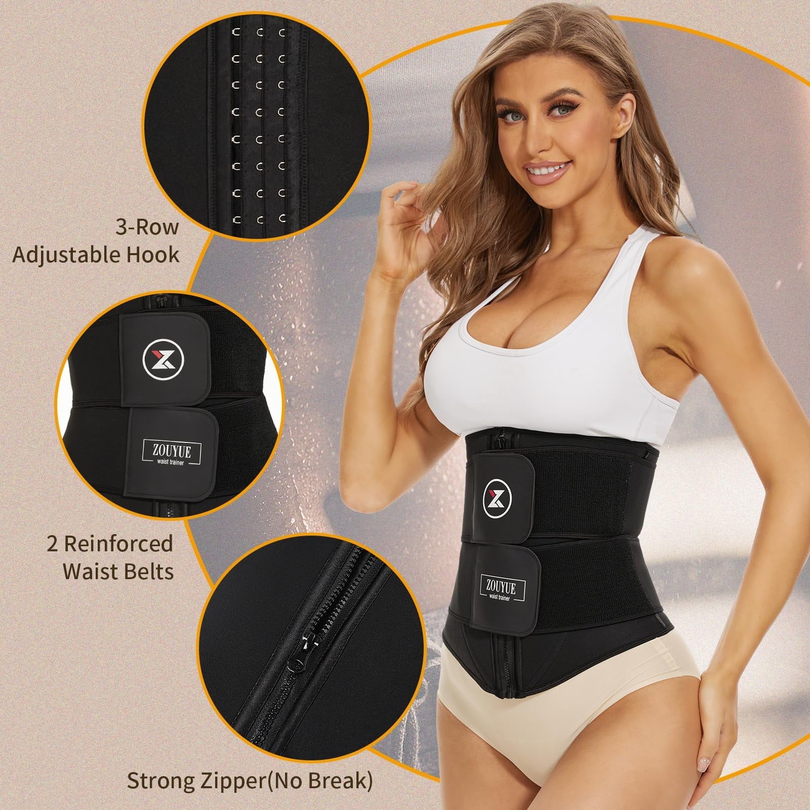 Waist Trainer for Women Under Clothes,Postpartum Belly Band,C Section Belly Binder Wrap,Abdominal Binder Post Surgery Girdle,Tummy Tuck Postpartum Essentials Waist Trainer Black
