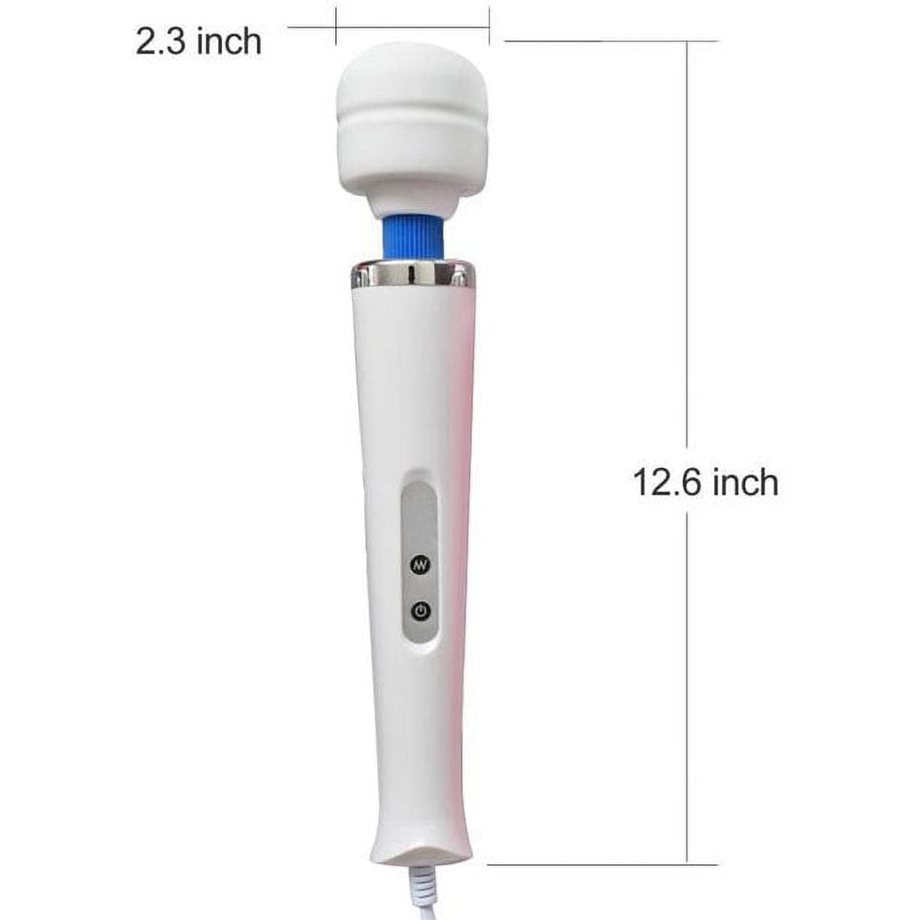 Wired Powerful Handheld Electric Back Massager, Strong Personal Vibrations Massage for Sports Recovery, Muscle Aches, Body Pain, White