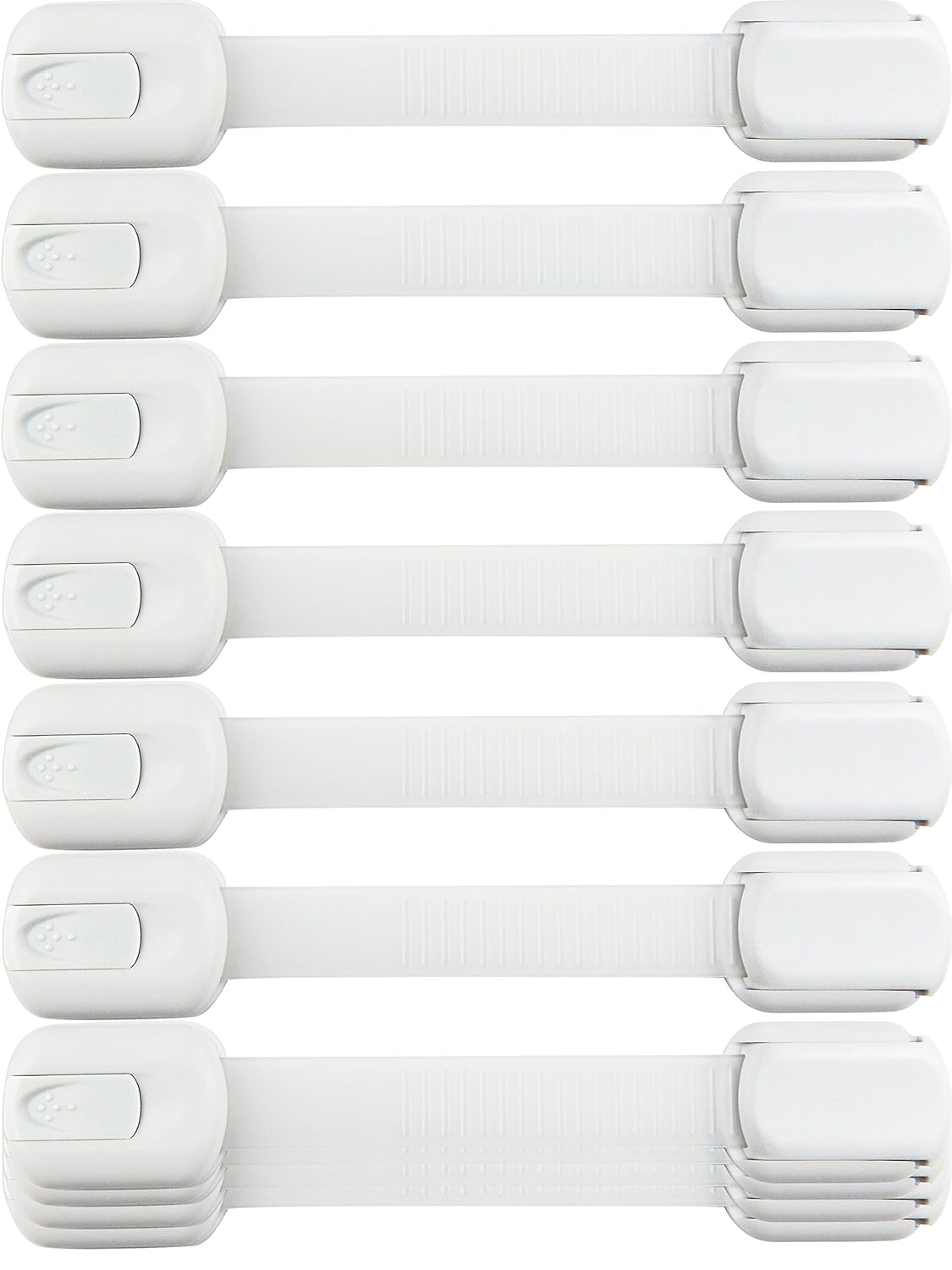 Child Safety Strap Locks (20 Pack) Baby Locks for Cabinets and Drawers, Toilet, Fridge & More. 3M Adhesive Pads. Easy Installation, No Drilling Required, White