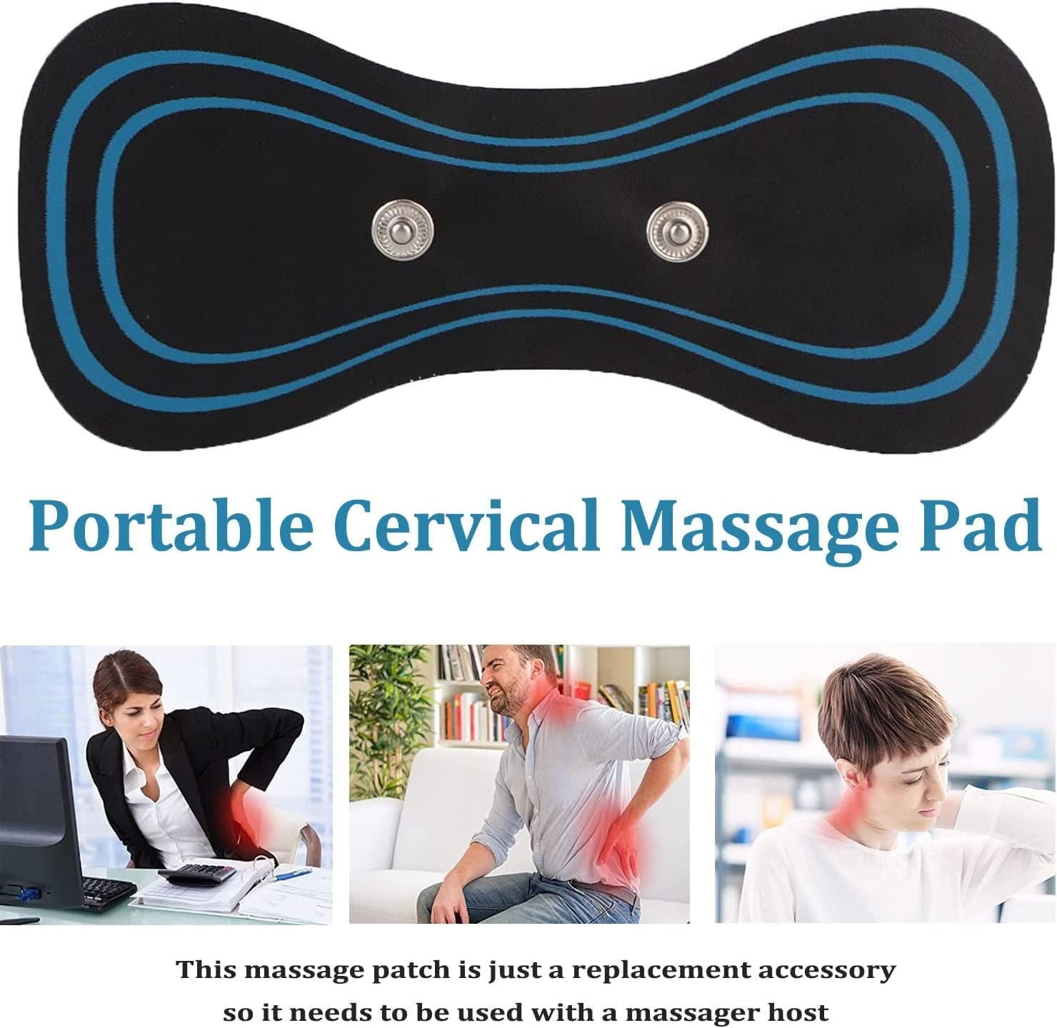 10Pcs Portable Cervical Massage Pad,Whole Body Massager Pad,Neck Massager Pad,Back Massager Pad