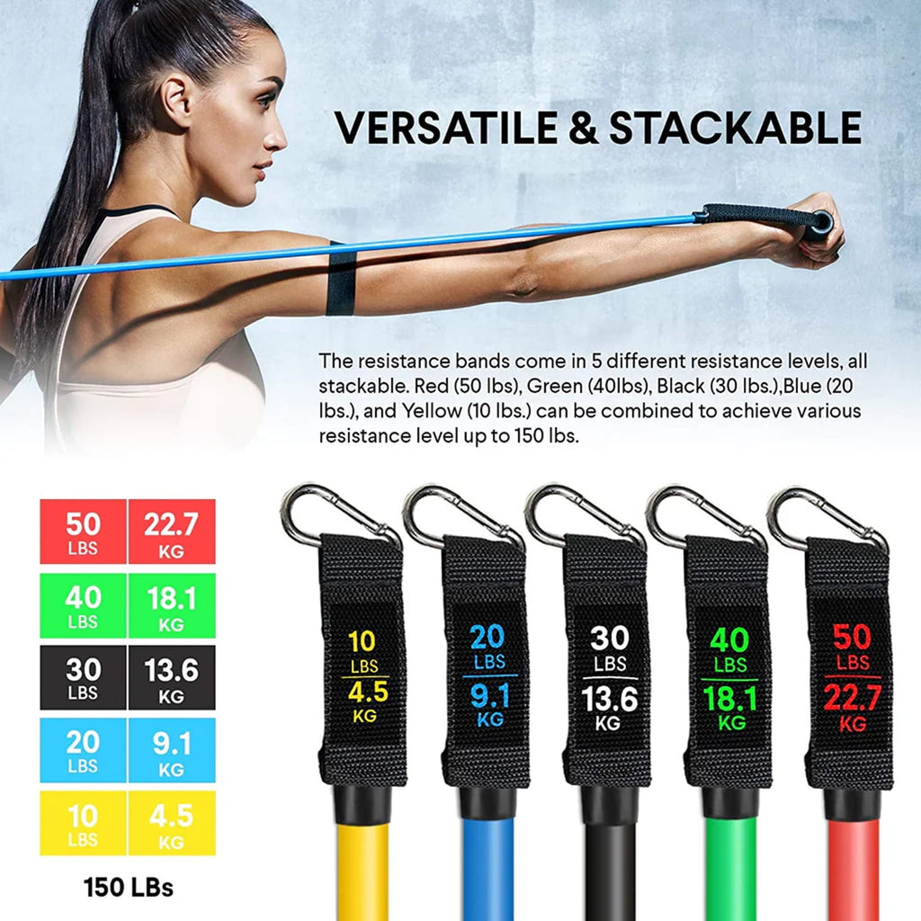 Resistance Exercise Workout Bands for Working Out with Handles for Strength Training Equipment