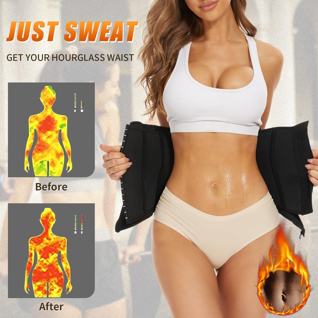 Waist Trainer for Women Under Clothes,Postpartum Belly Band,C Section Belly Binder Wrap,Abdominal Binder Post Surgery Girdle,Tummy Tuck Postpartum Essentials Waist Trainer Black