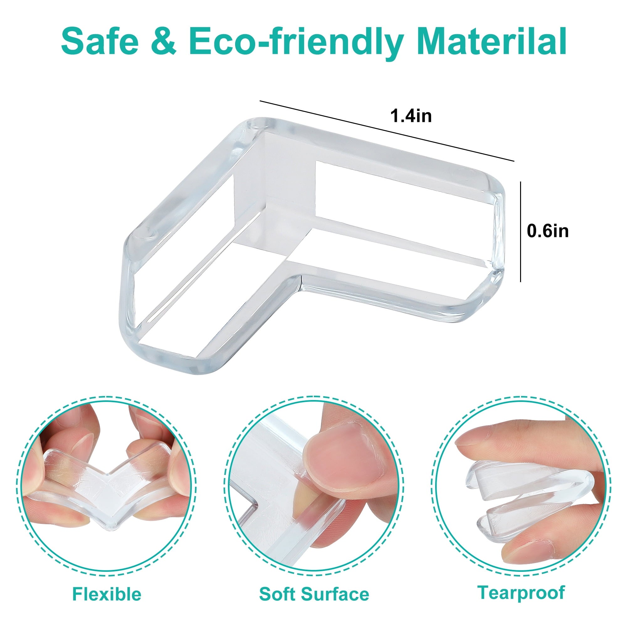 20pcs Safety Table Edge Guards, DISEN Silicon Clear Corner Guards Protector Cushion L-Shaped for Table