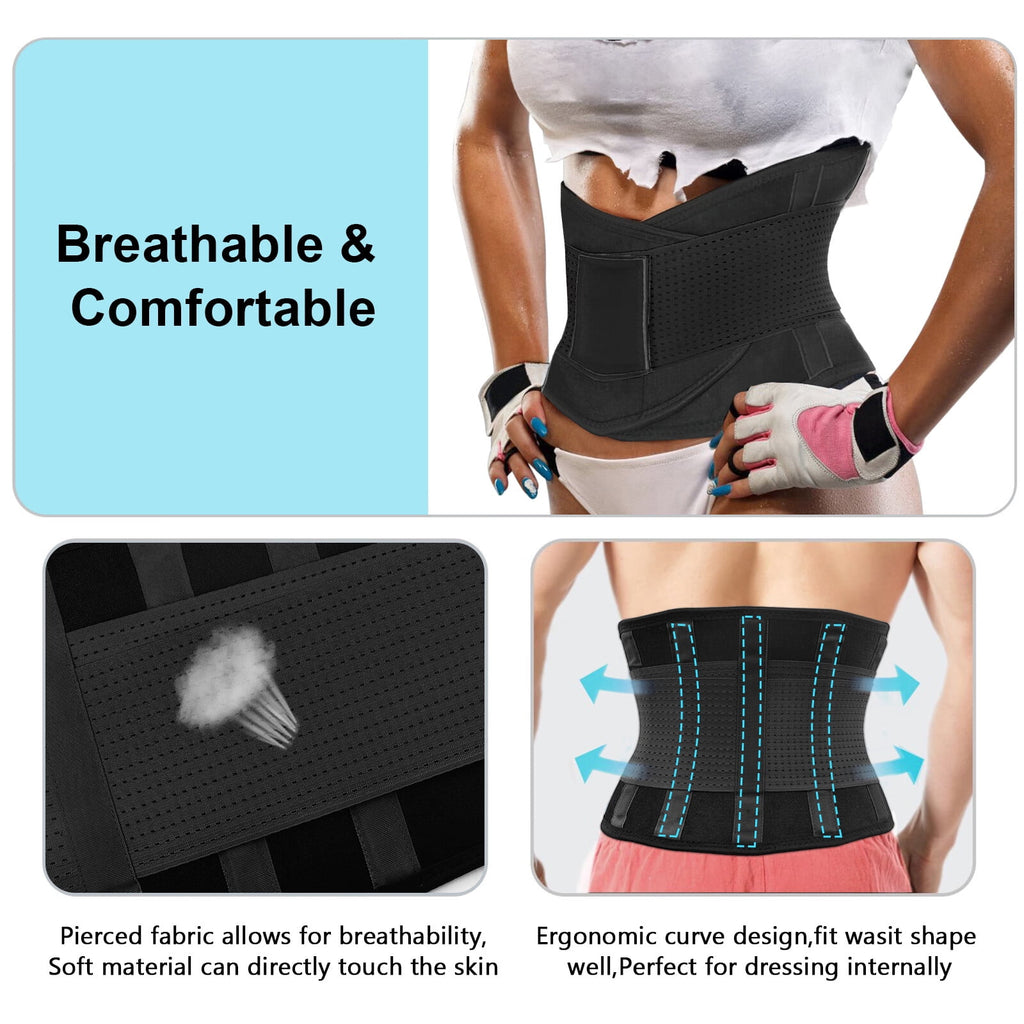 Womens Back Brace for Lower Pain Relief & Herniated Disc Sciatica,Back Support Belt for Lifting at Work Scoliosis,Black,2XL