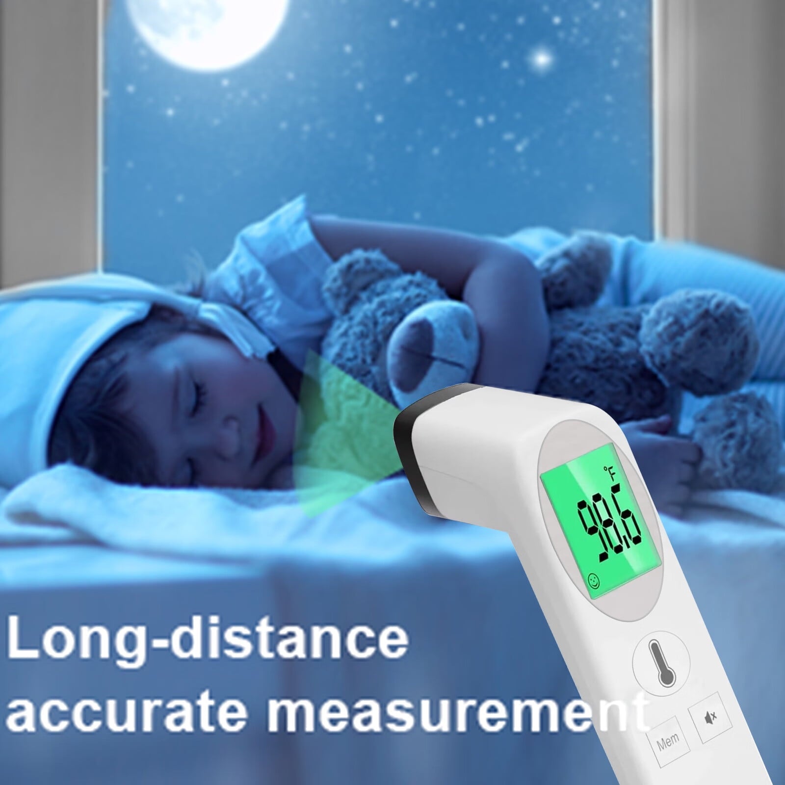 DISEN Digital Thermometer for Adults and Kids, Accurate No-Touch Infrared Thermometer with LED Display, 35 Memory & Mute Function, 1-Second Reading & Fever Alarm for the Whole Family