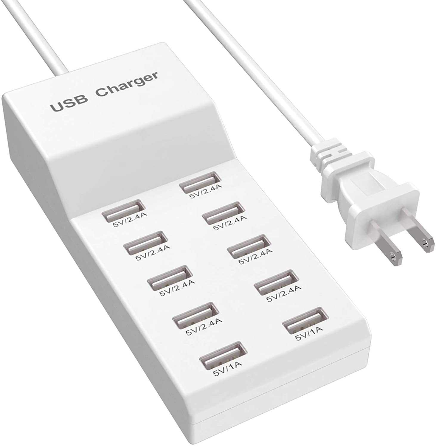 10-Ports USB Charging Station for Multiple Devices USB Wall Charger Power Hub