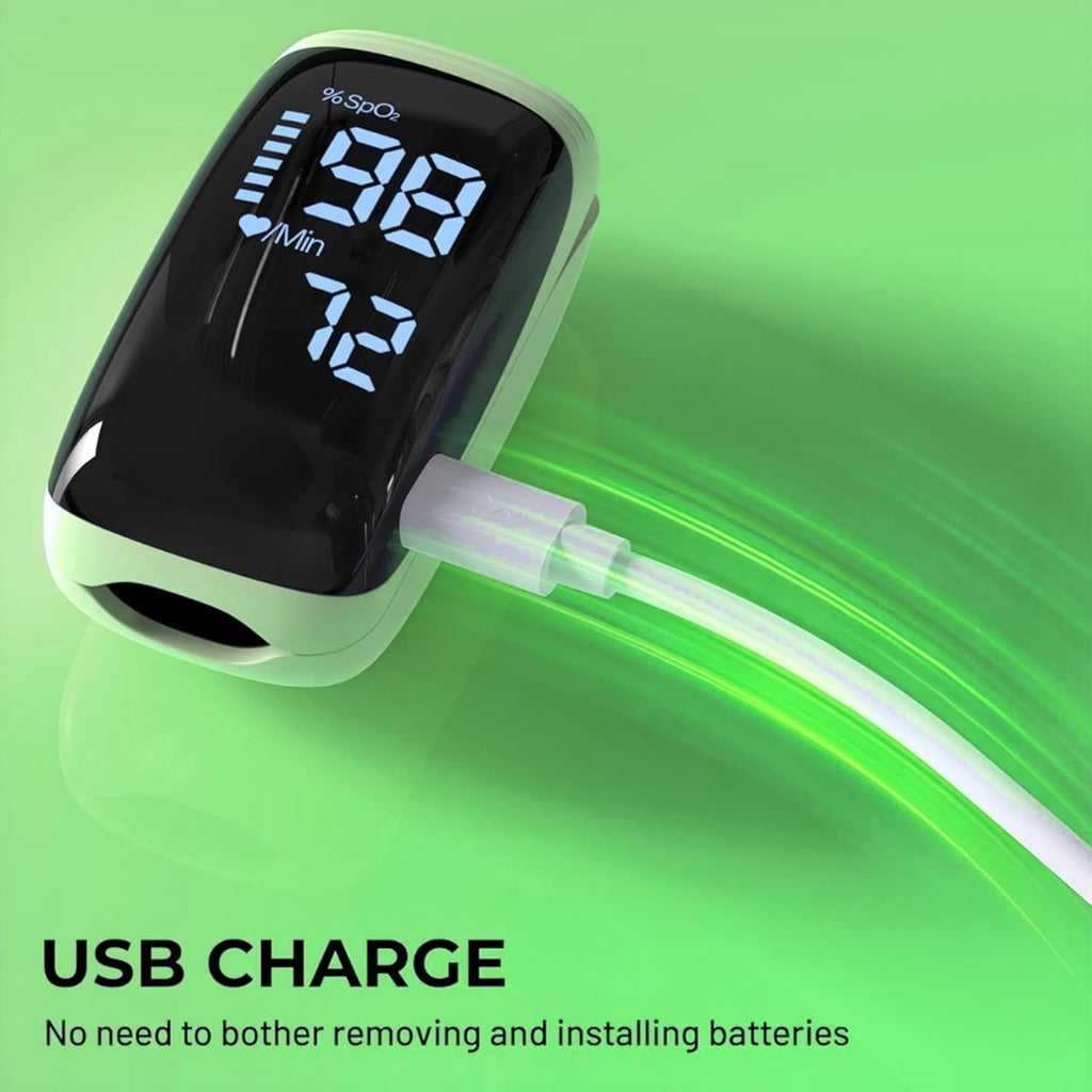 Finger Pulse Oximeter, Blood Oxygen Meter, Oxygen Meter Finger Pulse Oximeter, Accurate Fast Oximetry SpO2 Reading for Outdoor Sports Home Wide Use