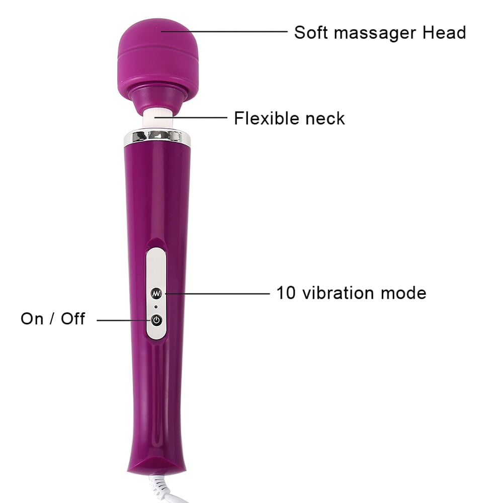 DISEN Wand Massager with 10 Speeds and Vibration Patterns Body Massager for Back Neck 360¡ã Bendable Purple