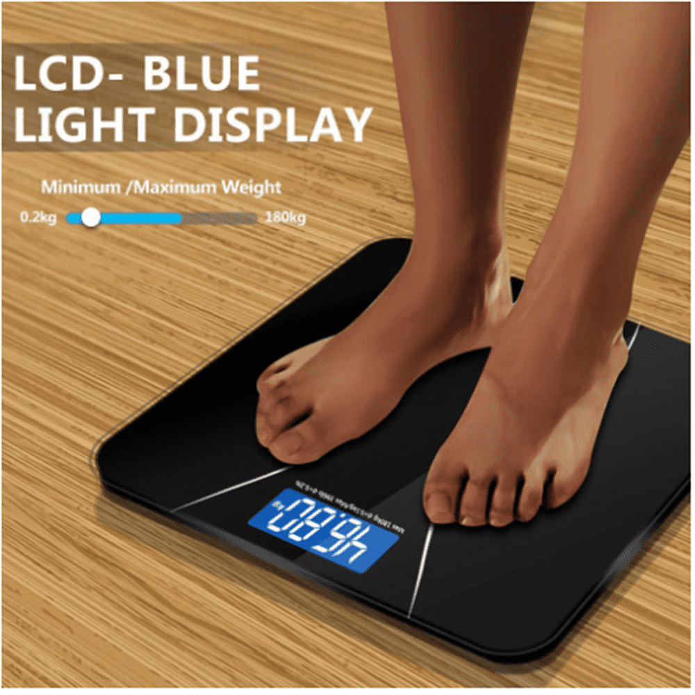 ZOUYUE Bathroom Scale, Highly Accurate Digital Bathroom Body Scale, Measures Weight up to 396lb/180kg. Includes Batteries