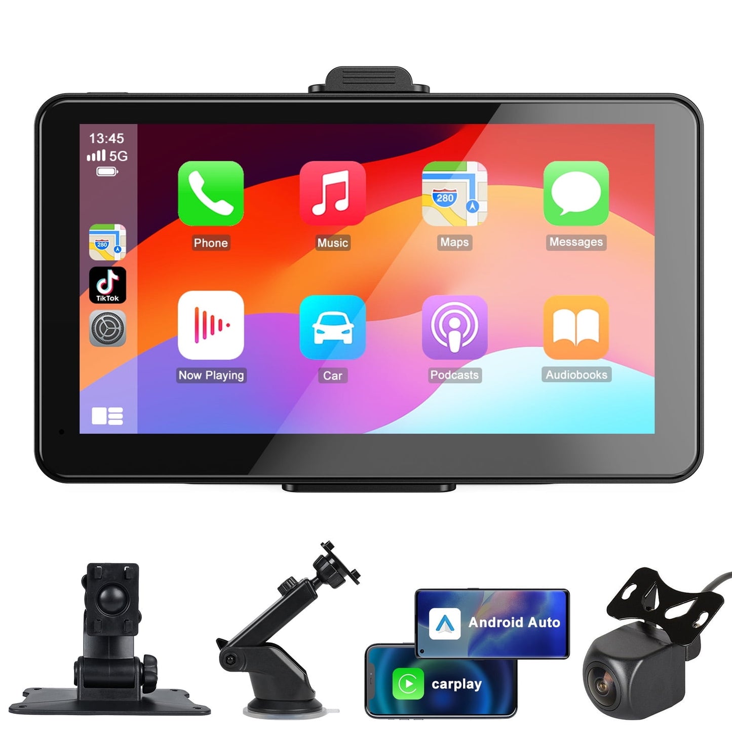 HOMPOW Apple Carplay 7\ HD Portable Wireless Apple Carplay & Android Auto