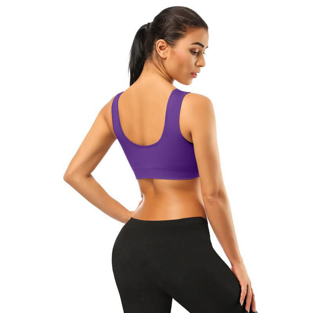 3 Pack Sports Bra for Women - Comfortable Sleep Bra Seamless Stretchy Workout Yoga Bra with Removable Pads