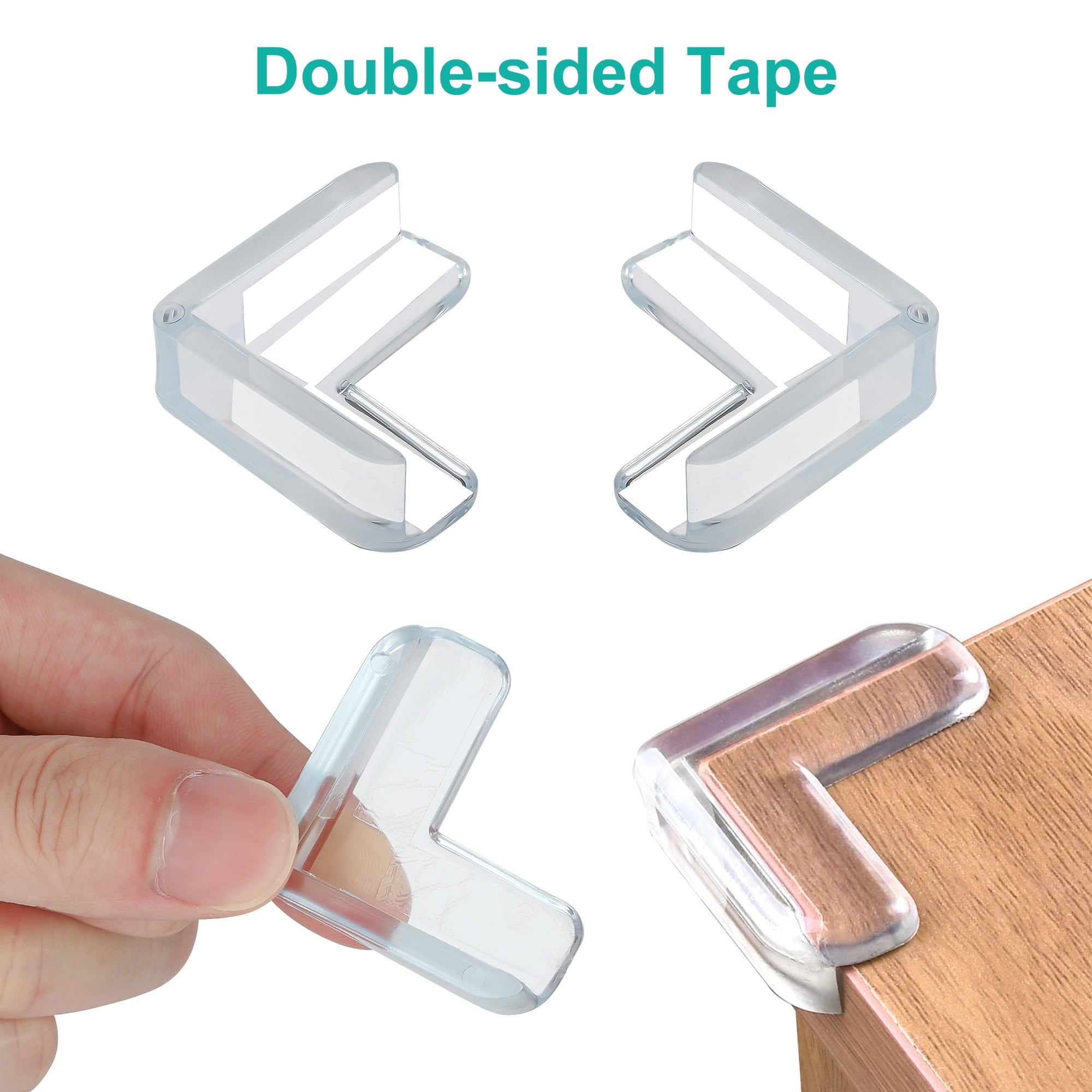 20pcs Safety Table Edge Guards, DISEN Silicon Clear Corner Guards Protector Cushion L-Shaped for Table