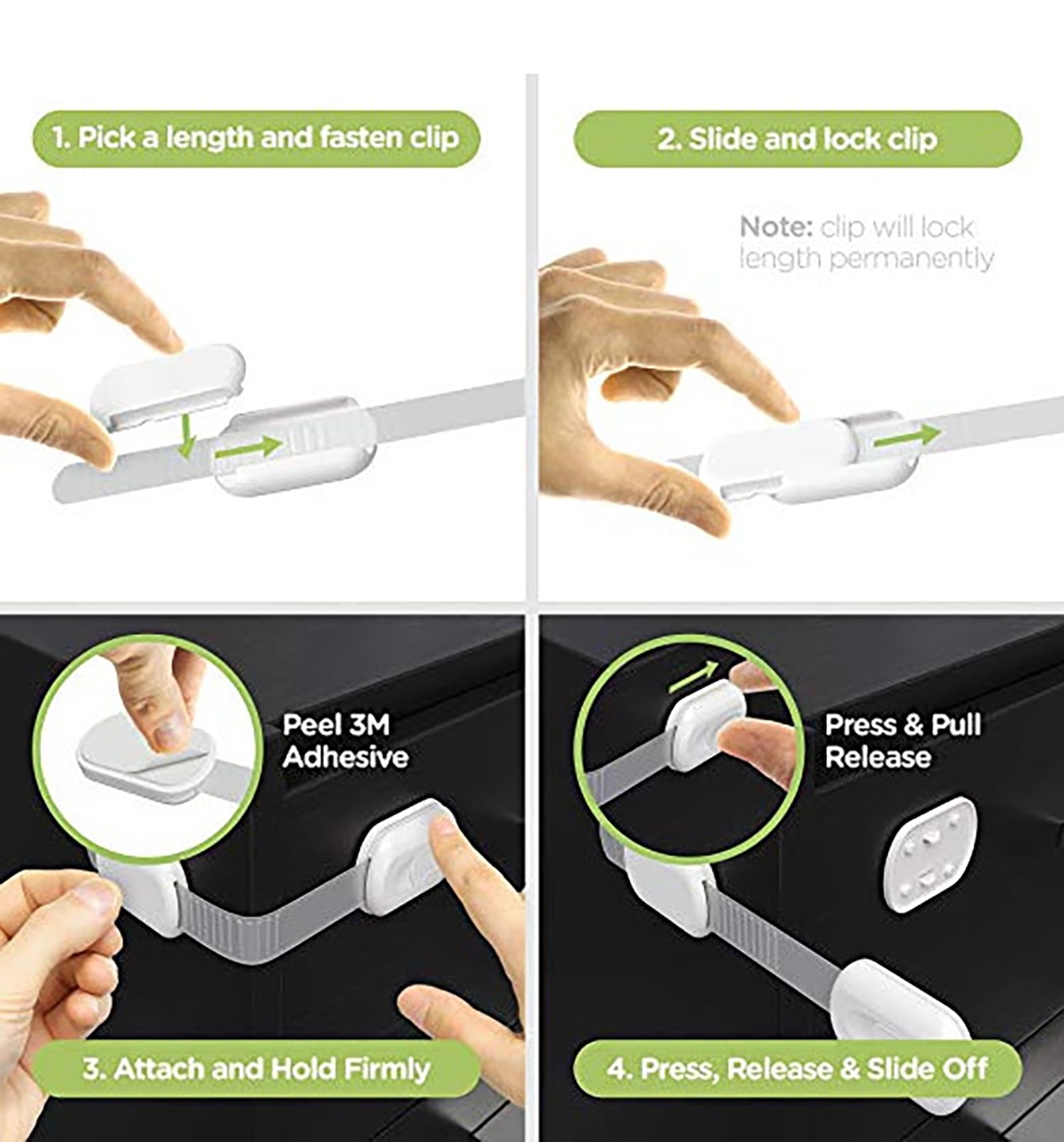 Baby Proofing Cabinet Strap Locks, Child Safety Strap Locks Child Safety Cabinet Proofing(10 Pcs)