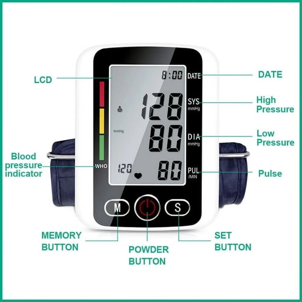 Blood Pressure Monitor, Upper Arm Blood Pressure Monitor, Bp Machine Blood Pressure Machine Arm Large Cuff