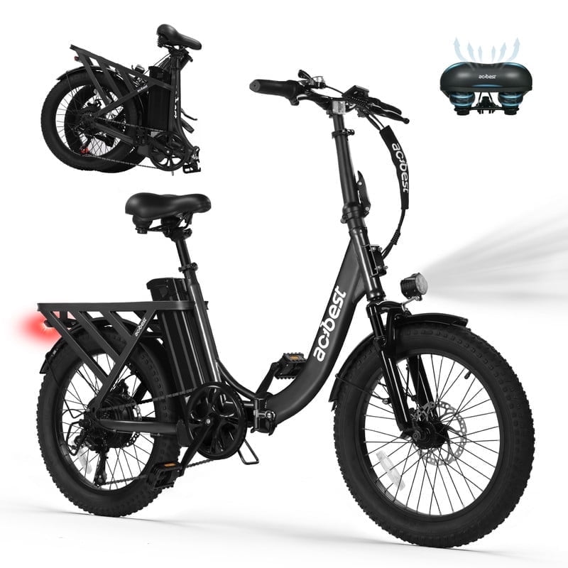 Electric Bike for Adults, Mars 20'' Fat Tire Folding Ebike with Peak 750W Motor, 7 Speed 20MPH, 48V 499Wh Removable Battery, Adjustable Bike Stem, Foldable Electric Bicycle UL2849 (Black)