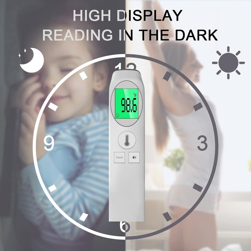 DISEN Digital Thermometer for Adults and Kids, Accurate No-Touch Infrared Thermometer with LED Display, 35 Memory & Mute Function, 1-Second Reading & Fever Alarm for the Whole Family