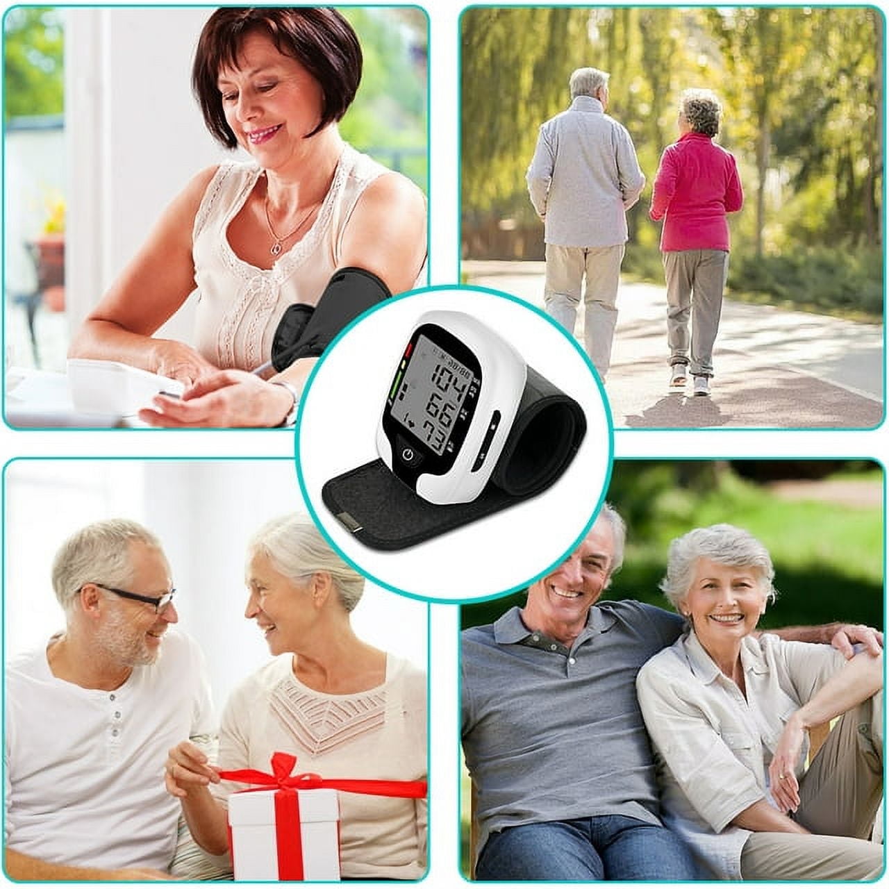 Blood Pressure Monitor,Automatic Large LCD Display Adjustable Wrist Cuff,Wrist BP Cuff for Adults