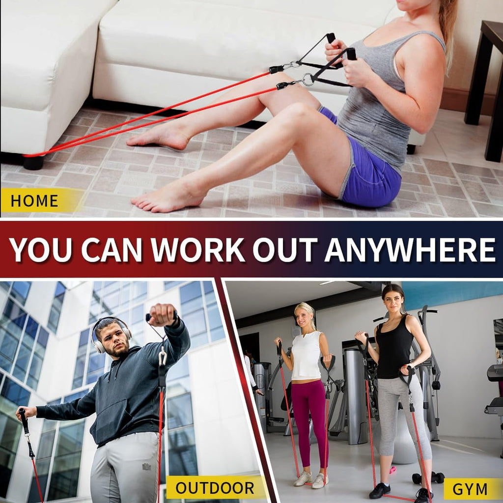 TIFOR Resistance Bands, Exercise Bands£¬Resistance Bands for Working Out, Work Out Bands with Handles for Men and Women Fitness, Strength Training Home Gym Equipment