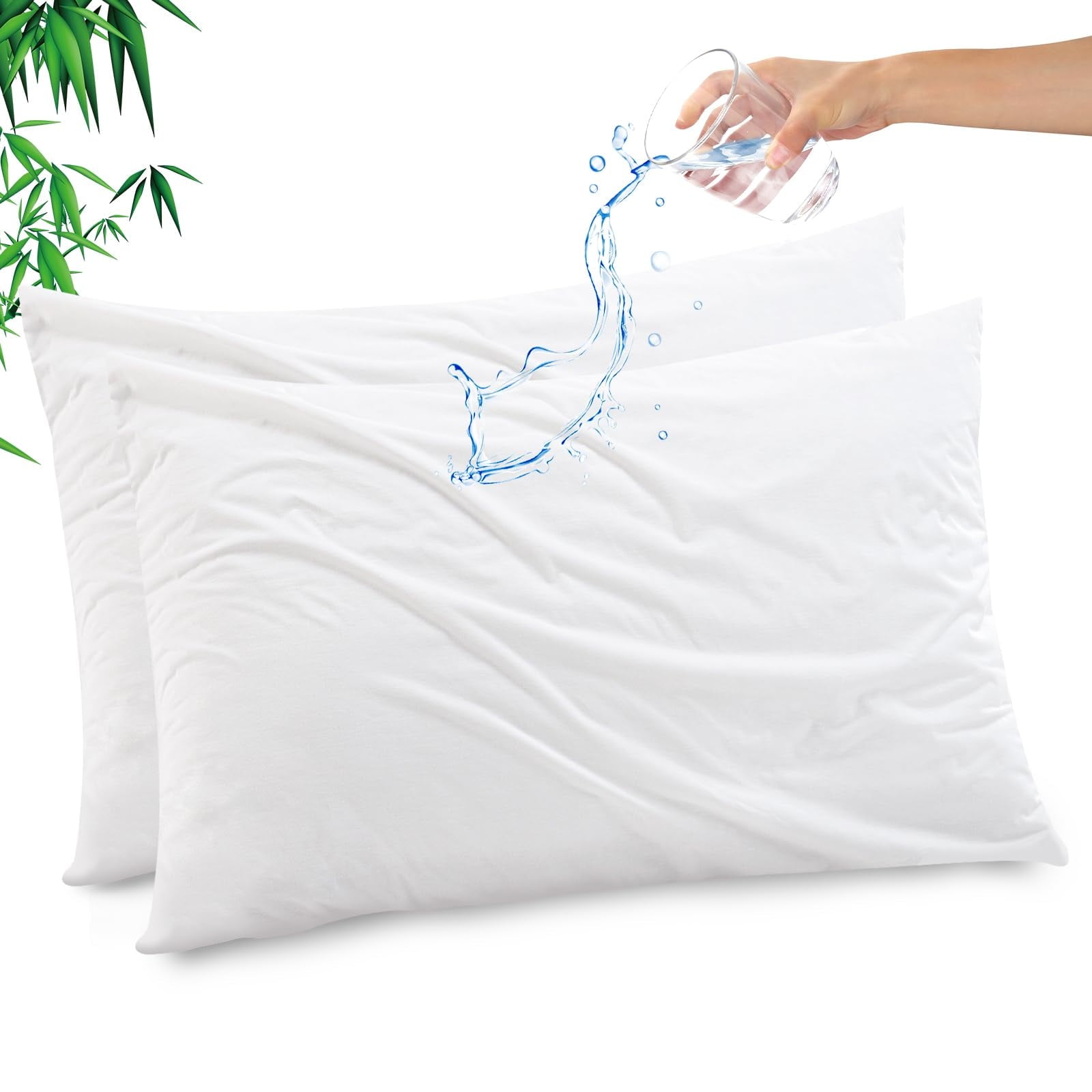 Bed Bug Pillow Protectors,Waterproof Hypoallergenic Covers,Zippered Pillow Cases (Standard-20\"x26\"-Set of 2)