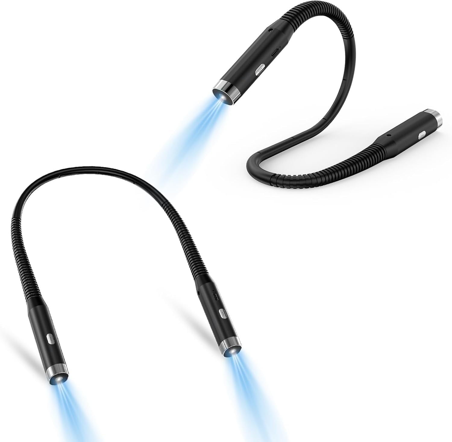 Neck Reading Light, Rechargeable Book Light with 3 Colors & 3 Brightness, Bendable Neck Light 80H Lasting, Portable Book Lights for Reading at Night, Bed, Crafts, Camping, Book Lovers Gifts, 1 Pack