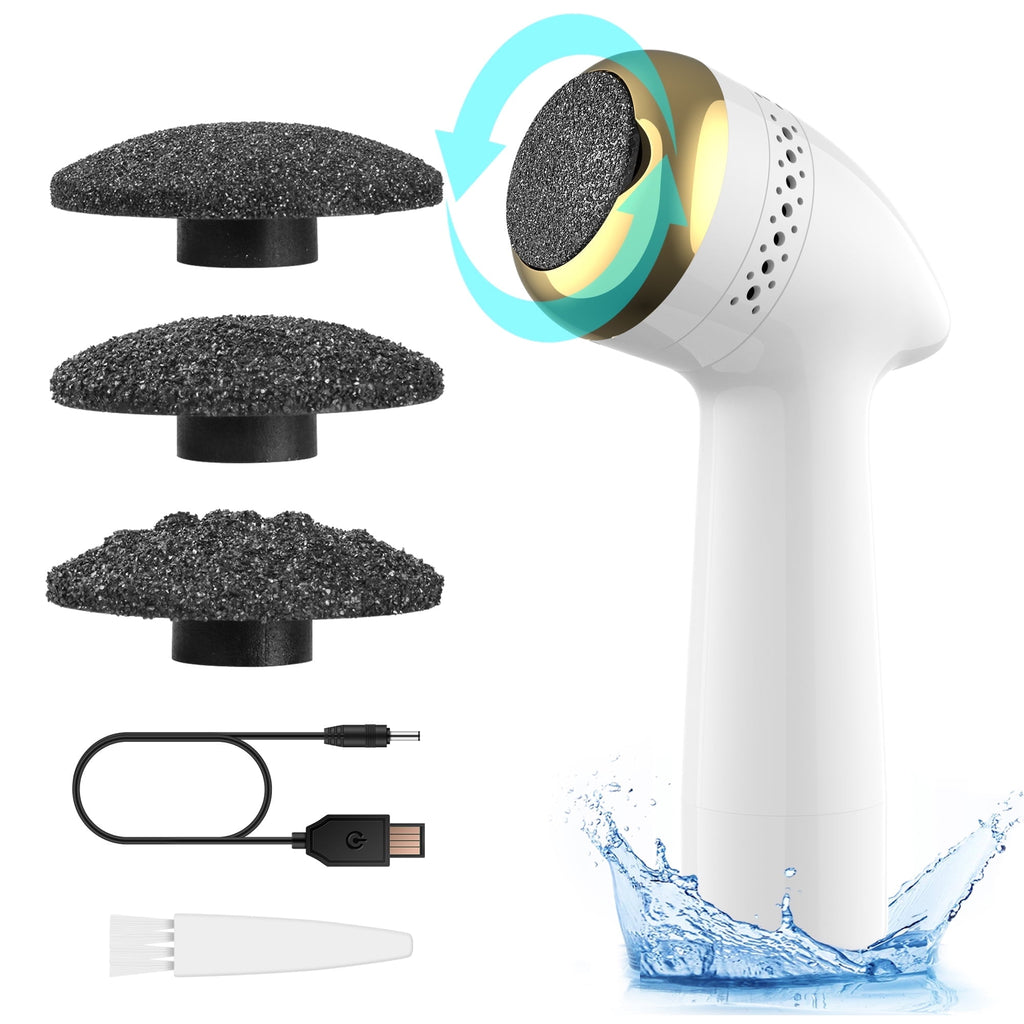 Callus Remover for Feet, Rechargeable Foot Scrubber Electric Foot File Pedicure Tools for Feet Electronic Callus Shaver Waterproof Pedicure kit for Cracked Heels and Dead Skin