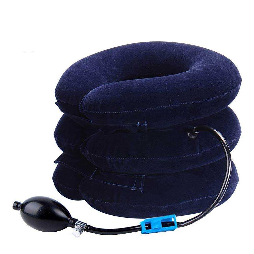 Cervical Neck Traction Device for Neck Pain Relief, Adjustable Inflatable Neck Stretcher Neck Brace, Neck Traction Pillow for Use Neck Decompression and Neck Tension Relief