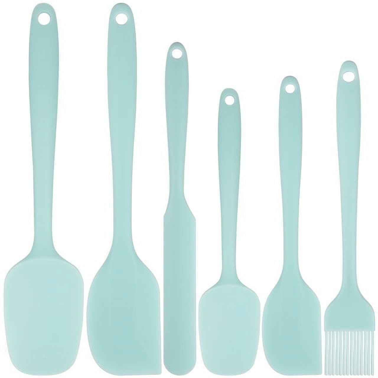 Disen Silicone Spatula Set of 6, Food Grade Rubber Spatulas and Cooking Utensils, Heat-Resistant Kitchen Non Stick Utensils for Cooking, Baking, Mixing, Scraping, BPA-Free, Dishwasher Safe(Blue)