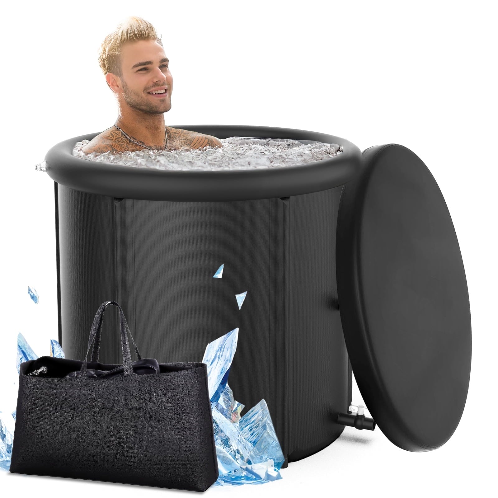 Ecojoy Cold Plunge Chiller for Tubs, 1/3 HP Ice Bath Chiller with Filter and Water Pump, Water Chiller for Athletes Recovery