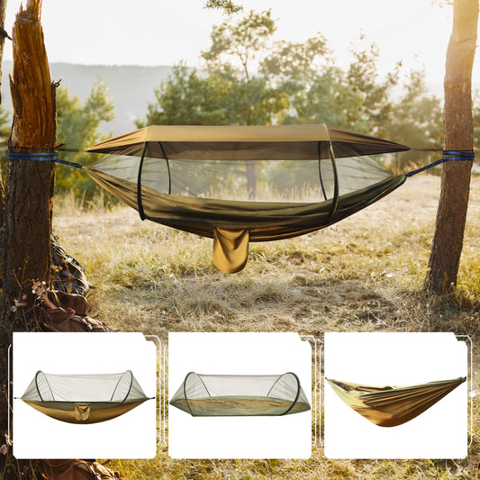 FANCYBANT 3 in 1 Camping Hammock , 550lbs Max Load Portable Hammock Tent, Black, 15.7*9 in T67