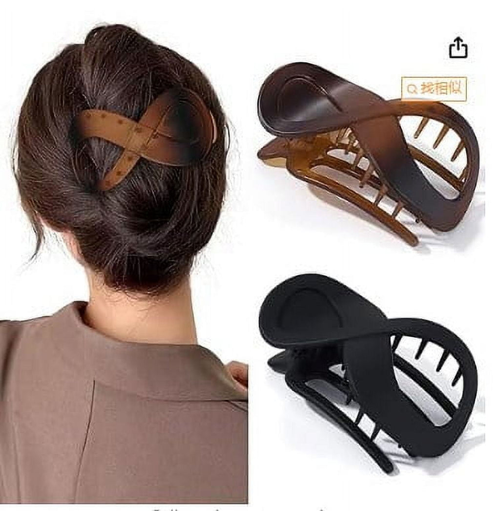 French Concord Hair Clip Flat Hair Clips for Women and Girls - Stylish Hair Clips for Thick Hair Hair Banana Barrettes for Styling Hair Accessories for Women (Pack of 2)