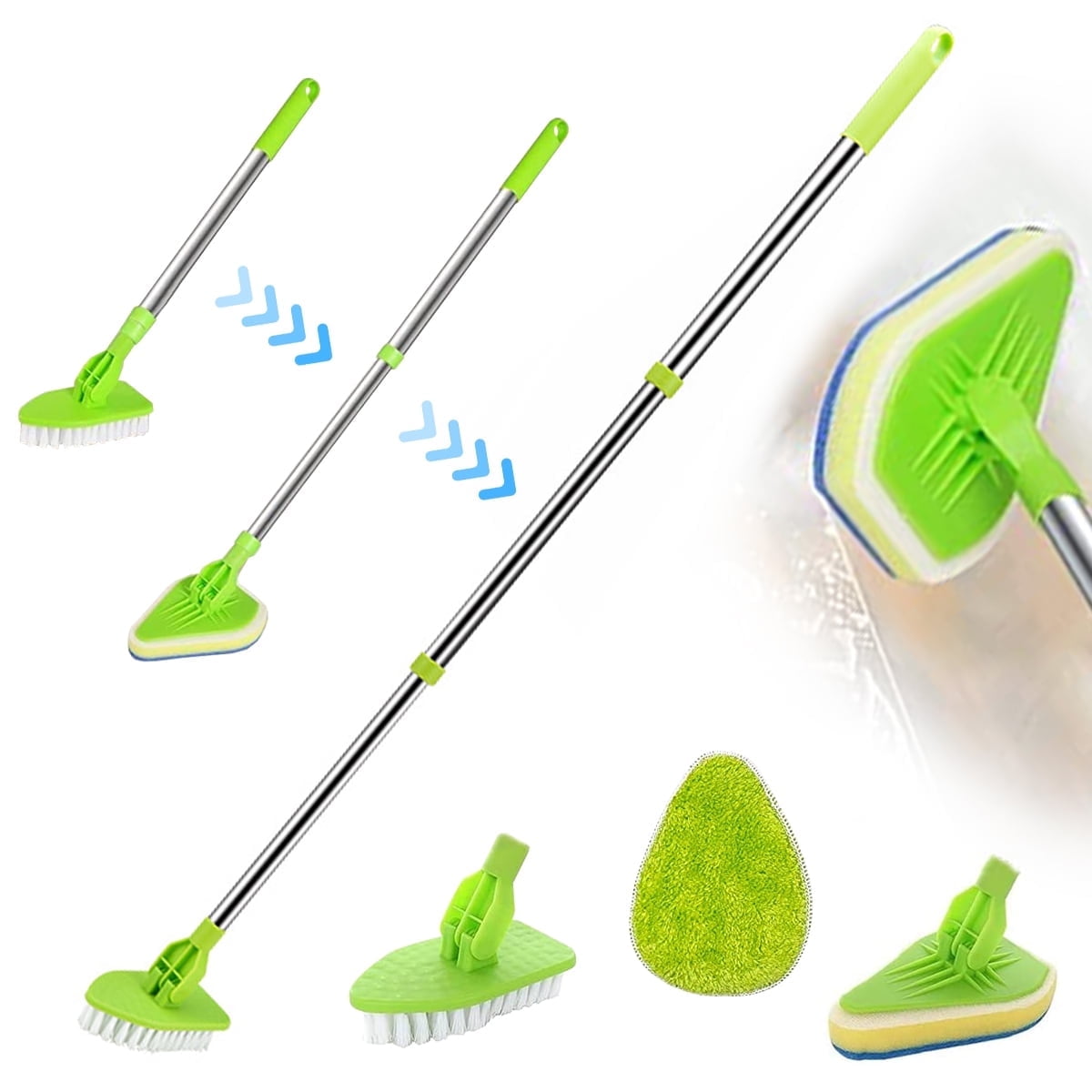 GYDEK Scrub Cleaning Brush with Long Handle 3 in 1 Shower Cleaning Brush Tub Tile Scrubber Brush Extendable Multifunctional 18