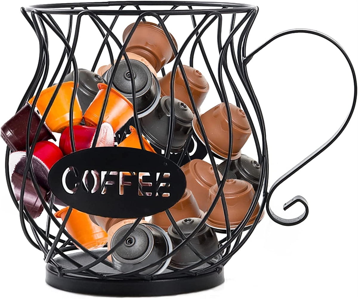 Coffee Pod Holder for K Cups, Coffee Storage Organizer Coffee Bar Accessories for Counter - Matte Black